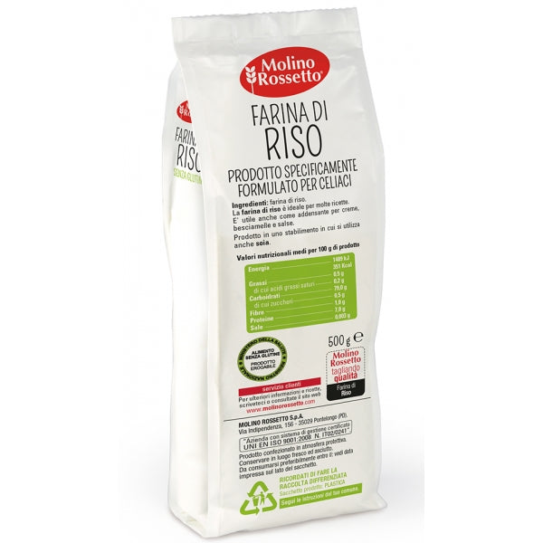 Molino Rossetto Rice Flour Gluten Free, Farina Di Riso, 17.64 oz | 500g