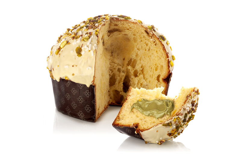 Brontedolci Pistachio Panettone with a Jar Pistachio Cream, 35.3 oz | 1 kg