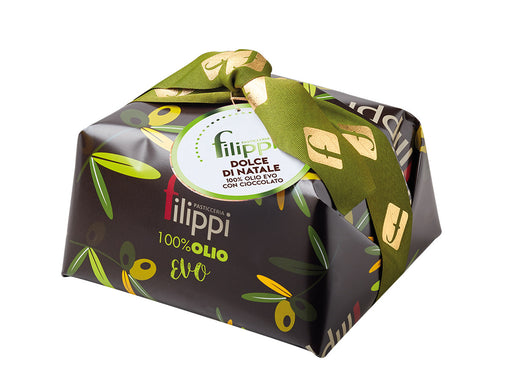 Filippi Panettone 100% Extra Virgin Olive Oil With Chocolate Drops, 35.27 oz | 1kg