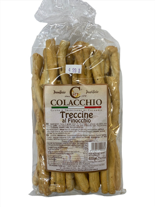 Colacchio Twisted Taralli Fennel, Treccine al Finocchio, 13.71 oz | 400g