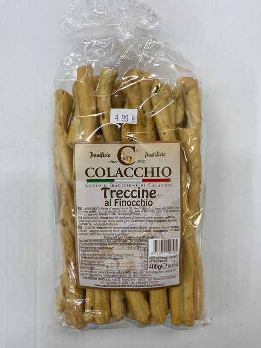Colacchio Twisted Taralli Fennel, Treccine al Finocchio, 13.71 oz | 400g