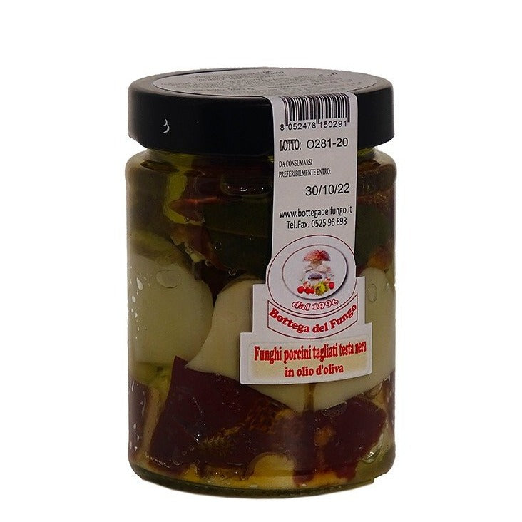 Bottega Del Fungo Sliced Black Porcini Mushrooms in Olive Oil, 10.2 oz | 290g