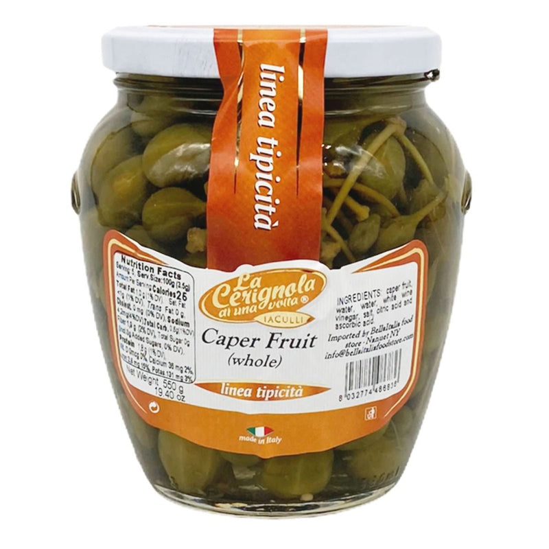 La Cerignola di Una Volta Caperberries in Vinegar, Caper Fruit, 19.4 oz | 550g