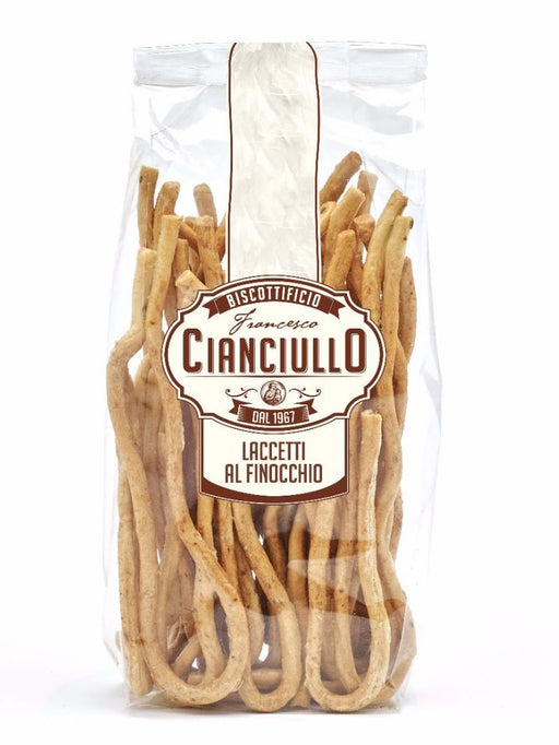 Cianciullo Laccetti Al Finocchio, Laces Fennel Seeds Taralli, 14.10 oz | 400 gr