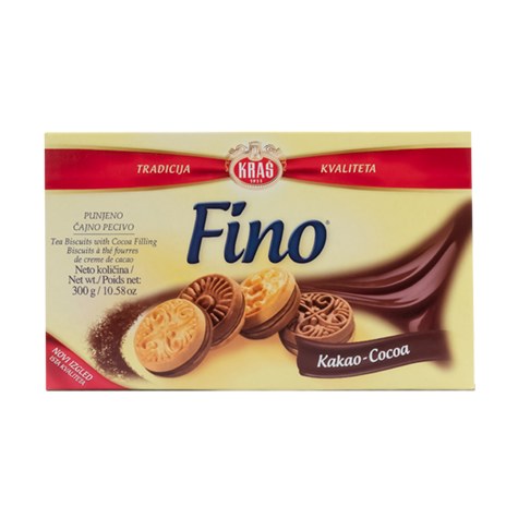 Kras Tea Biscuits with Cocoa Filling, Fino Kakao-Cocoa, 10.58 oz | 300g