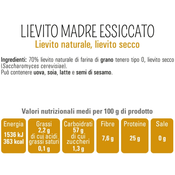Molino Dried Mother Yeast, Lievito Madre, 3 Bags 35g, 3.7 oz | 105g