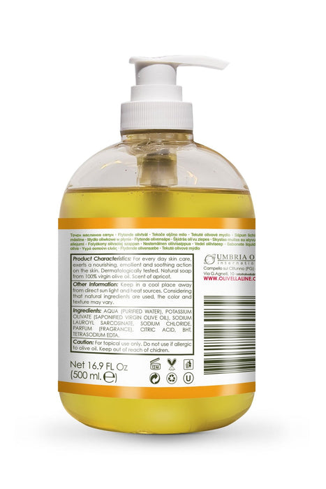 Olivella Apricot, Face and Body Liquid Soap, 16.9 oz | 500 ml