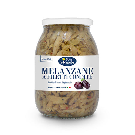 O Sole E Napule Sliced Eggplant Stripes in Oil, 33.8 oz | 960g