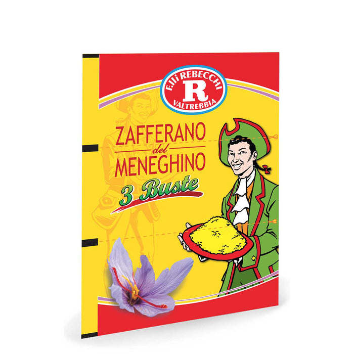 Rebecchi Zafferano Del Meneghino, Italian Saffron Powder Bags, 3 x  0.125g