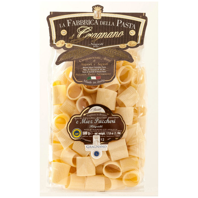 La Fabbrica Della Pasta Mezzi Paccheri Rigati, #550, 17.6 oz