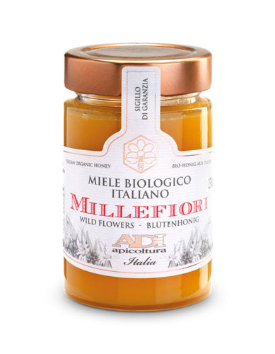 ADI Apicoltura Organic Wild Flowers Honey, 100% Pure Italian Honey, 8.8 oz | 250g