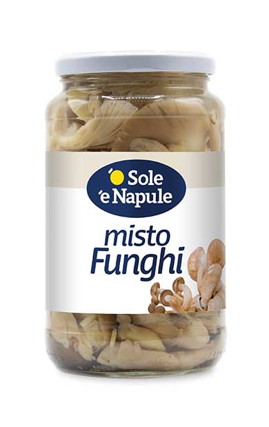 O Sole e Napule Mixed Mushrooms in Brine, 19 oz | 540g