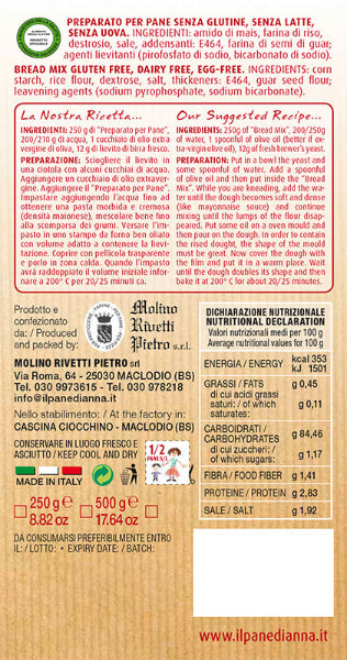 Il Pane di Anna Gluten Free Bread Mix-Milk Flour, 17.64 oz | 500g