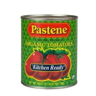 Pastene Organic Gound Peeled Tomatoes, Kitchen Ready, 28 oz