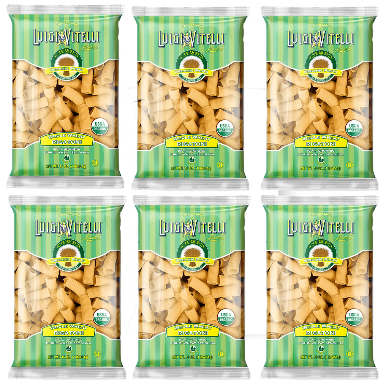 Luigi Vitelli Organic Whole Wheat Rigatoni, 16 oz | 454g — Piccolo's ...
