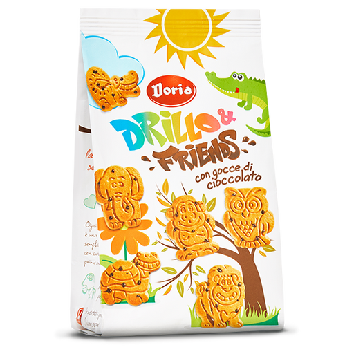 Doria Drillo & Friends, Animal Shaped Cookies with Chocolate Chips, 12.3 oz | 350g