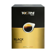A package of Tostini Black Espresso Pods with a graphic of a cup of coffee on the front.