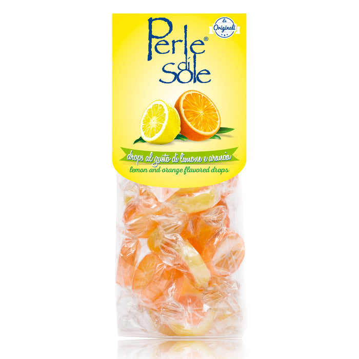 Perle di Sole Assorted Lemon & Orange Drops, Hard Candy, 3.52 Oz  - 100g