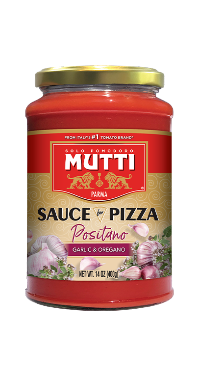 Mutti Sauce for Pizza Positano, Garlic & Oregano, 14 oz | 400g