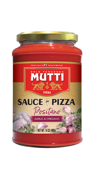 Mutti Sauce for Pizza Positano, Garlic & Oregano, 14 oz | 400g