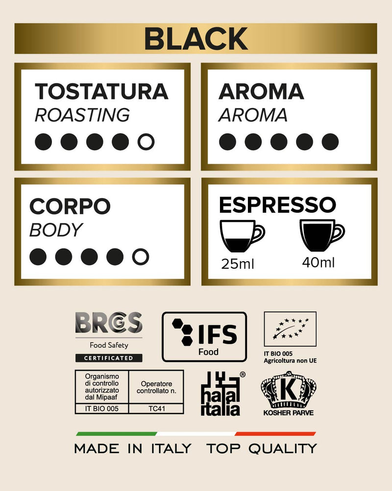 Nespresso Machine Labels Tostini Nespresso® Black Capsules Aluminum — Piccolo's Gastronomia Italiana