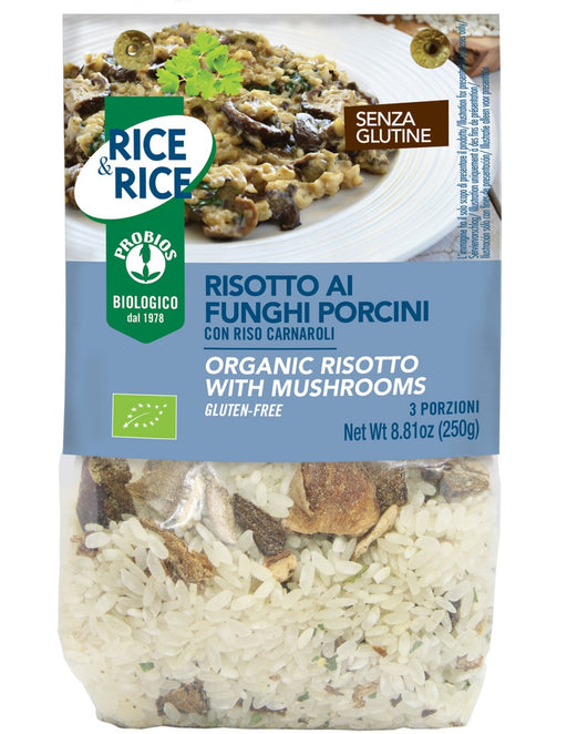 Probios Organic Risotto Mushroom, Porcini & Carnaroli Rice, 8.81 oz | 250g