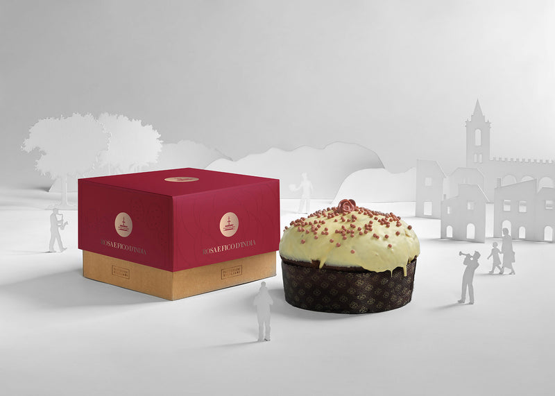 Fiasconaro Panettone with Rose Petal and Prickly Pear Covered with White Chocolate, 2.2 lb | 1 kg