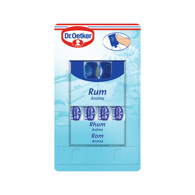 Dr.Oetker Rum Aroma, For Desserts, 4 x 2ml