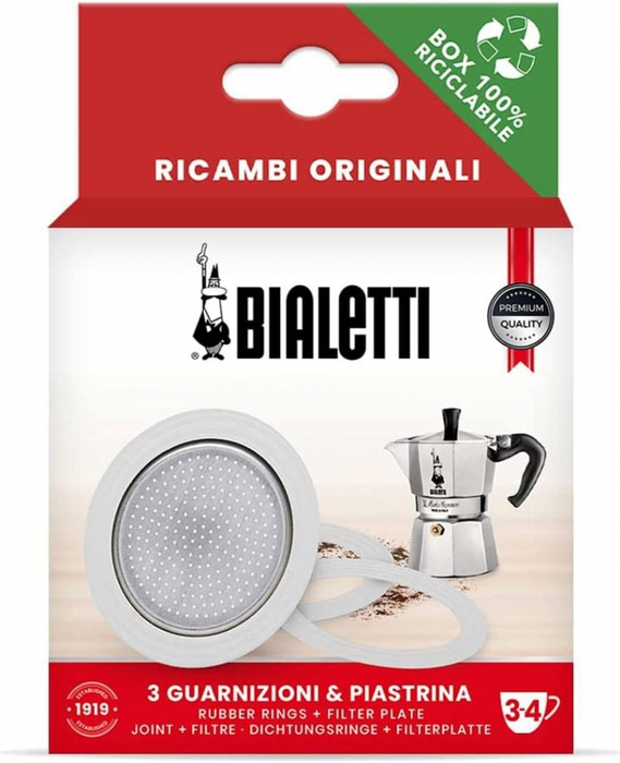 Bialetti Gasket and Filter Plate for 3 or 4 cups