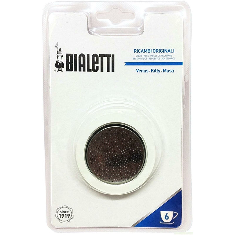 Bialetti Silicon Gasket and Filter Plate for 6 cups, Venus - Kitty - Musa