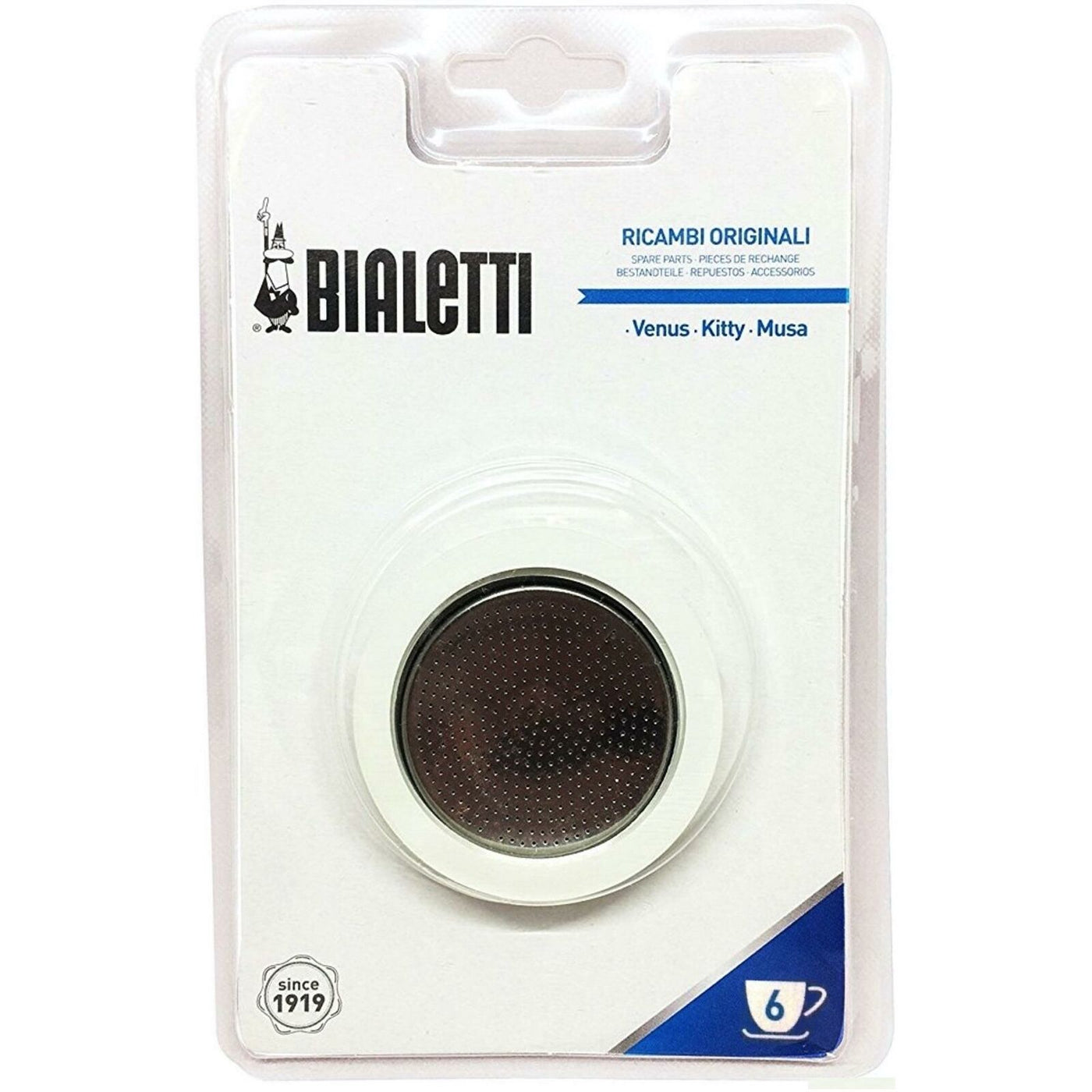 Bialetti Gasket and Filter Plate for 6 cups, Venus Kitty Musa