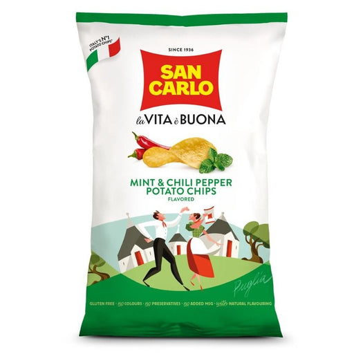 San Carlo Mint & Chili Pepper Potato Chips, 5.29 oz | 150g