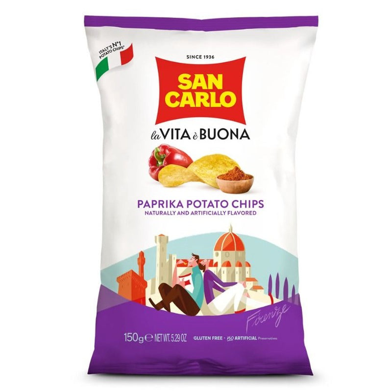 San Carlo Paprike Potato Chips, 5.29 oz | 150g