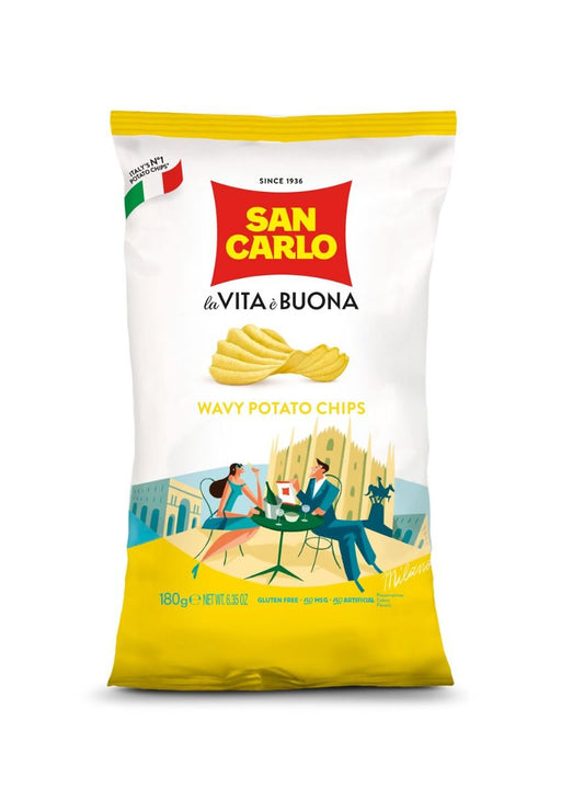 San Carlo Ruffled, Wavy Potato Chips, 6.35 oz | 180g