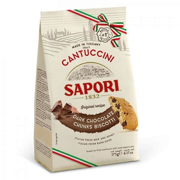 Sapori Dark Chocolate Cantuccini Almond biscuits, 6.17 oz | 175g