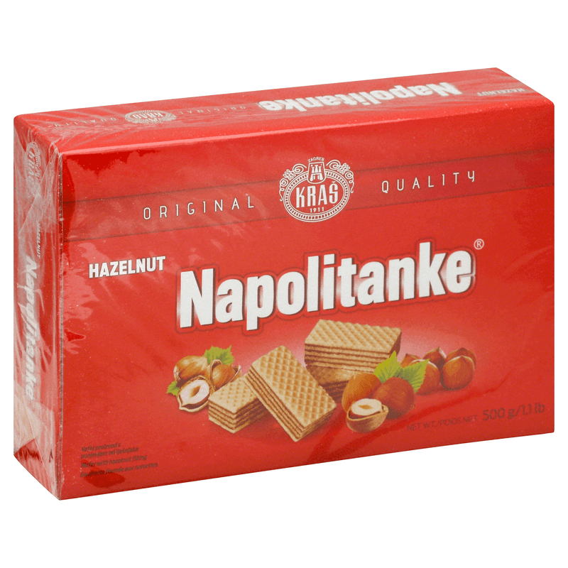 Kras Napolitanke Hazelnut Wafers Box, 1.1 lb | 500g