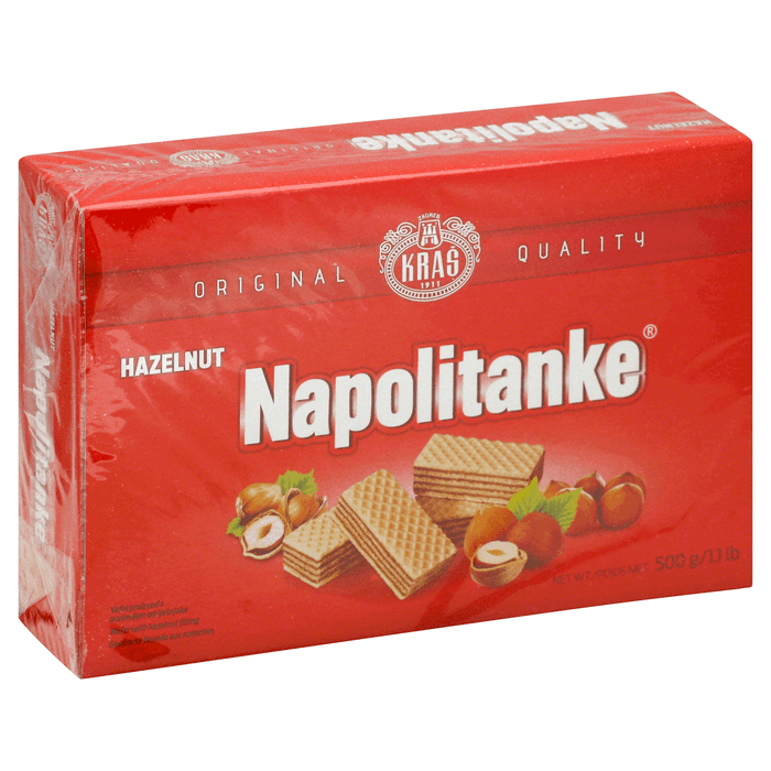 Kras Napolitanke Hazelnut Wafers Box, 1.1 lb | 500g