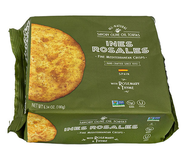 Ines Rosales Rosemary & Thyme Olive Oil Tortas, 6.34 oz | 180g