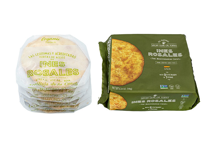 Ines Rosales Rosemary & Thyme Olive Oil Tortas, 6.34 oz | 180g