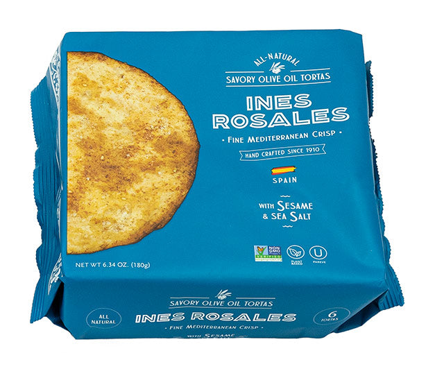 Ines Rosales Sesame and Sea Salt Torta, 6.34 oz | 180g