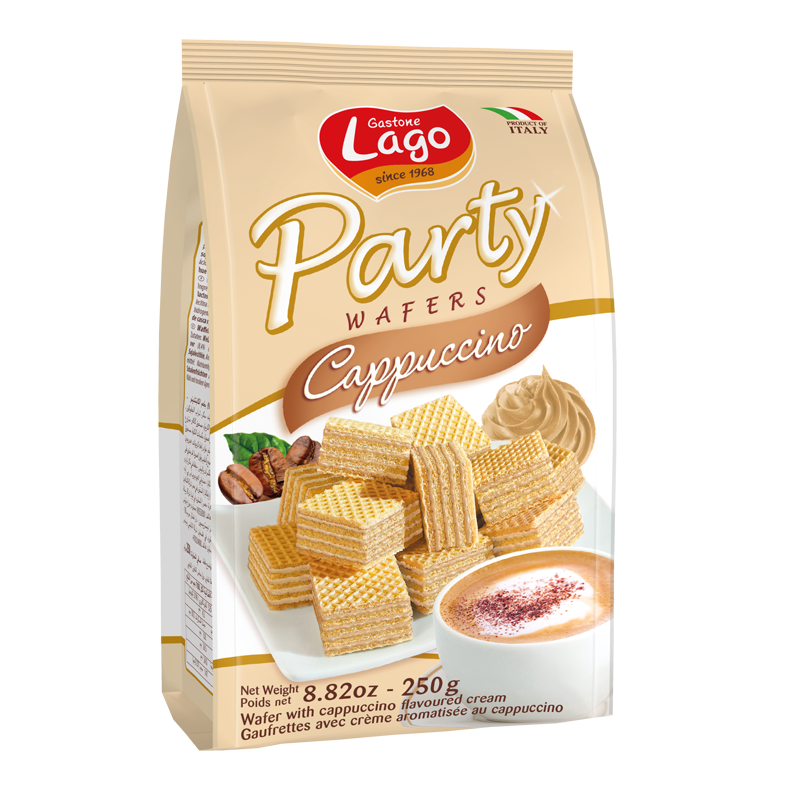 Lago Party Wafers Cappuccino, 8.82 oz | 250g