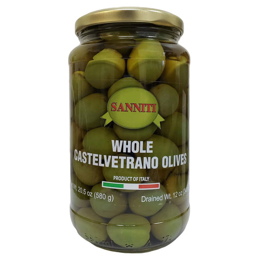 Sanniti Whole Castelvetrano Green Olives jar, 20 oz Jar