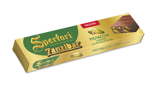 Sperlari Zanzibar, Milk Gianduia Hazelnut Chocolate with Pistachios, 7.05 oz | 200g