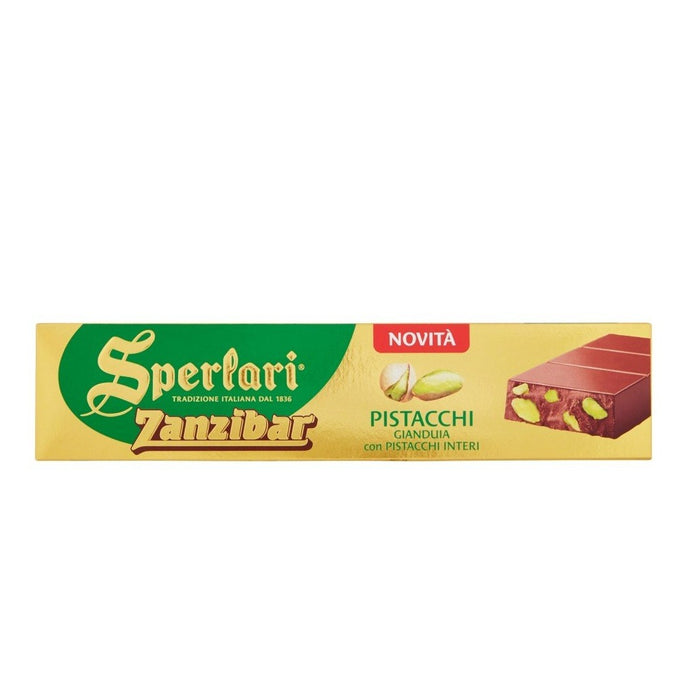 Sperlari Zanzibar, Milk Gianduia Hazelnut Chocolate with Pistachios, 7.05 oz | 200g